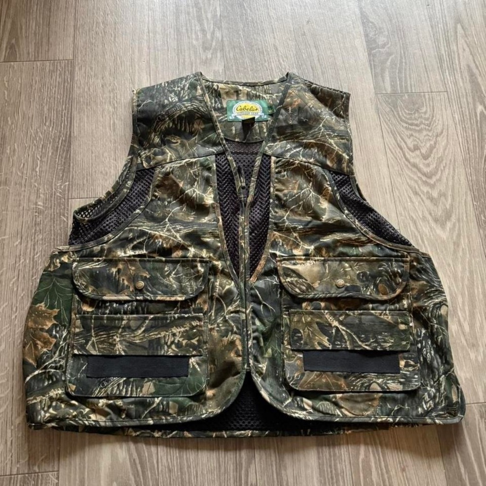 Cabelas Outdoor Gear Mens Large Camo Hunting Vest Seclusion 3D Realtree Vintage